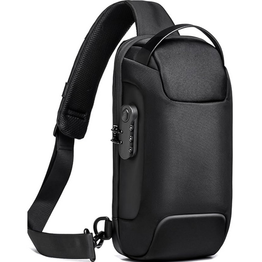 Nexus Pack, bolso cruzado usb para hombre con bloqueo de código antirrobo y localizador GPS